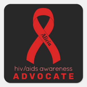 HIV/AIDS Advocate Black Square Sticker
