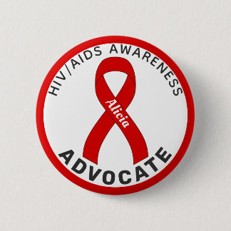 HIV/AIDS  Advocate Ribbon White Button