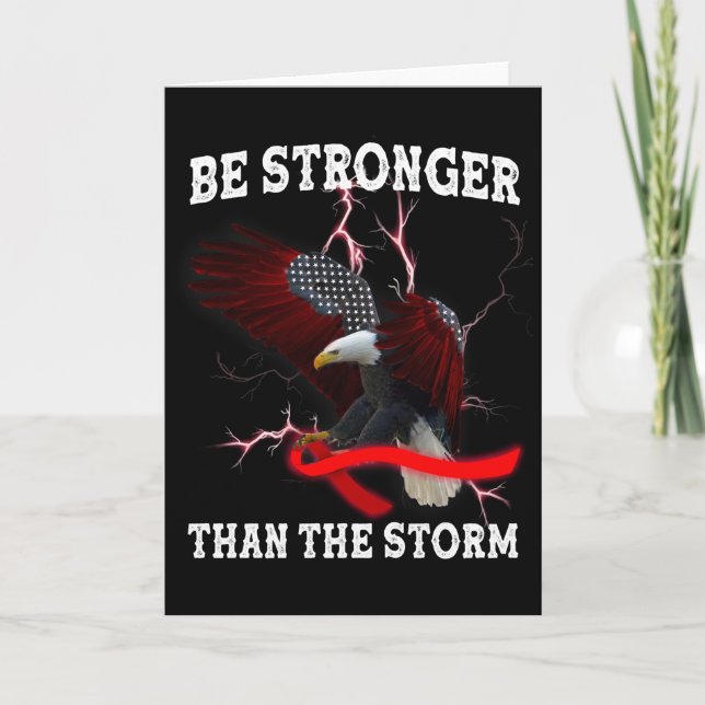 HIV AIDS Awareness Eagle Red Ribbon HIV Themed T-S Card (Front)