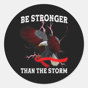 HIV AIDS Awareness Eagle Red Ribbon HIV Themed T-S Classic Round Sticker