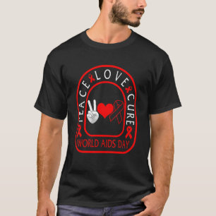 Hiv Aids Awareness Month Support Educate Care Cure T-Shirt
