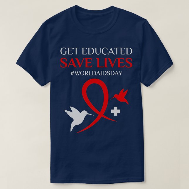 Hiv Aids Awareness World AIDs HIV Awareness by Lit T-Shirt (Design Front)