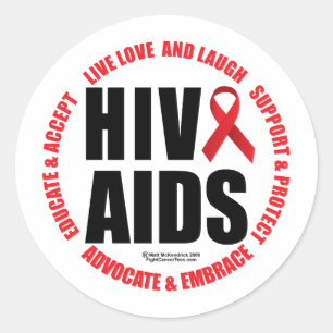 HIV/AIDS Live Love Laugh Classic Round Sticker