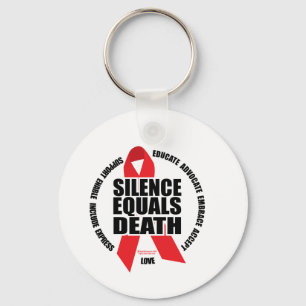 HIV/AIDS: Silence Equals Death Key Ring