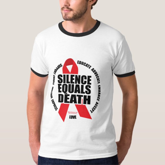 HIV/AIDS: Silence Equals Death T-Shirt (Front)