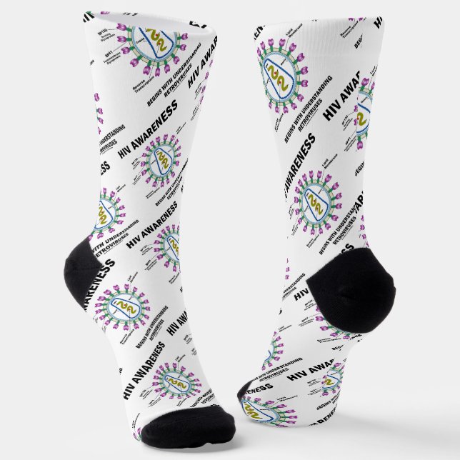 HIV Awareness Begins Understanding Retroviruses Socks (Angled)