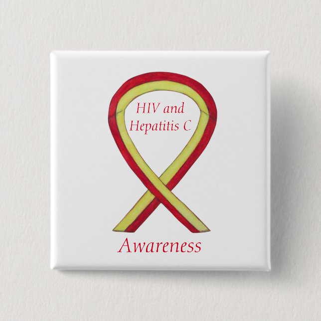 HIV - Hepatitis C Awareness Angel HCV Ribbon Pins (Front)
