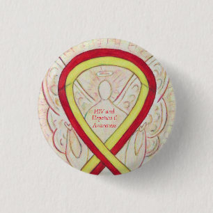 HIV - Hepatitis C Awareness Angel HCV Ribbon Pins
