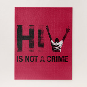 HIV is Not a Crime - Grunge Red Art Jigsaw Puzzle