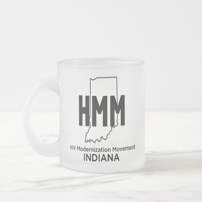 HIV Modernisation Movement Indiana Frosted Glass Coffee Mug (Left)