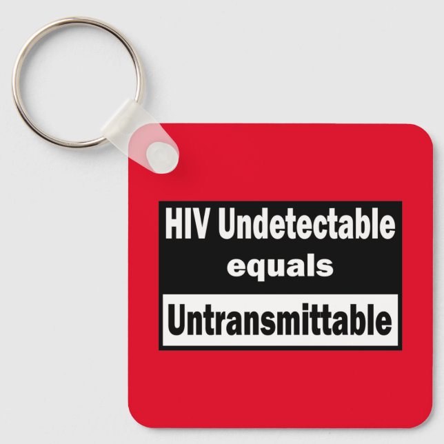 HIV Undetectable equals HIV Untransmittable Key Ring (Front)