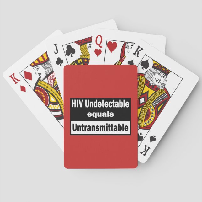 HIV Undetectable equals HIV Untransmittable Playing Cards (Back)