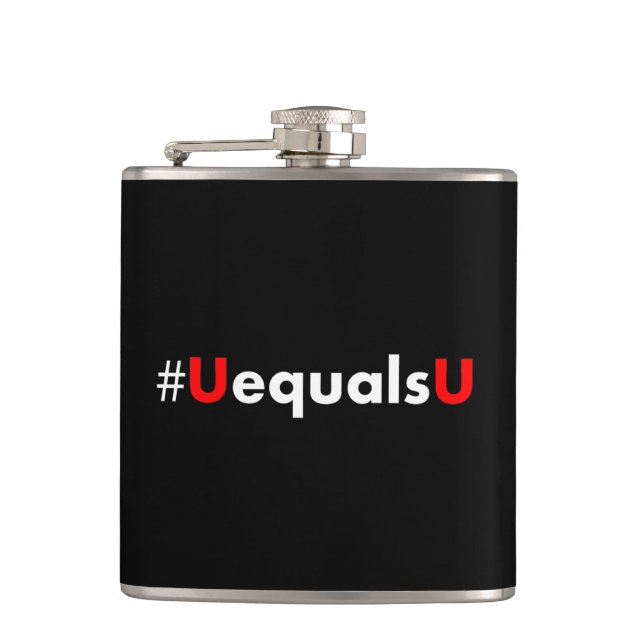 HIV Undetectable Equals Untransmittable - Minimali Hip Flask (Front)