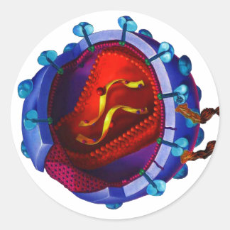 HIV Virus  ( HIV / AIDS Charity ) Classic Round Sticker