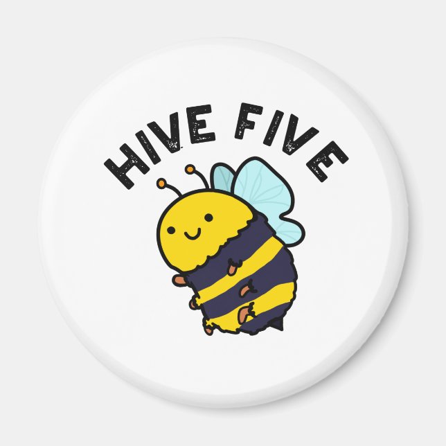 Hive Five Funny High Five Bee Pun  Magnet (Front)