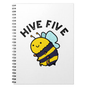 Hive Five Funny High Five Bee Pun  Notebook
