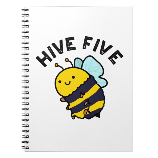 Hive Five Funny High Five Bee PUn Notebook (Front)