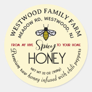 HIVE to HOME Hot Honey Label Bee Spicy Chilli