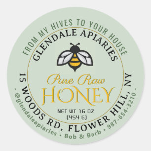 Hives to House Pure Raw Honey Honeybee Sticker    
