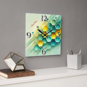 HiveTime Customisable Hexagon Design    Wall Clock