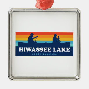 Hiwassee Lake North Carolina Canoe Metal Tree Decoration