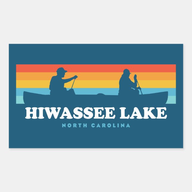 Hiwassee Lake North Carolina Canoe Rectangular Sticker (Front)