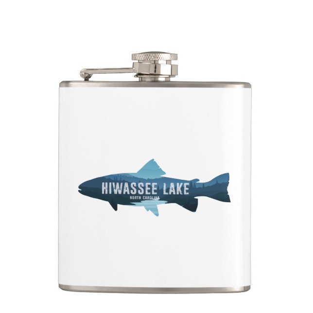 Hiwassee Lake North Carolina Fish Hip Flask (Front)