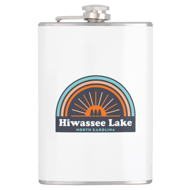Hiwassee Lake North Carolina Rainbow Hip Flask (Front)