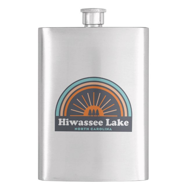 Hiwassee Lake North Carolina Rainbow Hip Flask (Front)