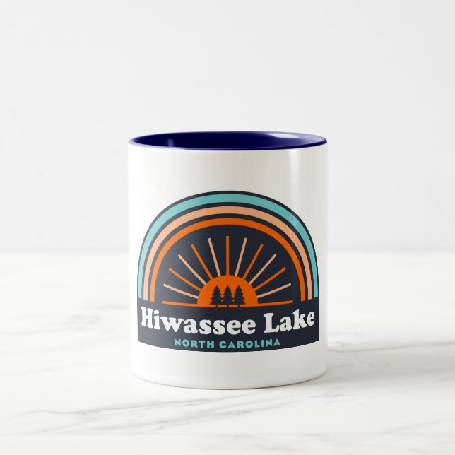 Hiwassee Lake North Carolina Rainbow Two-Tone Coffee Mug (Center)