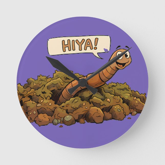 "Hiya!" From Below Round Clock (Front)