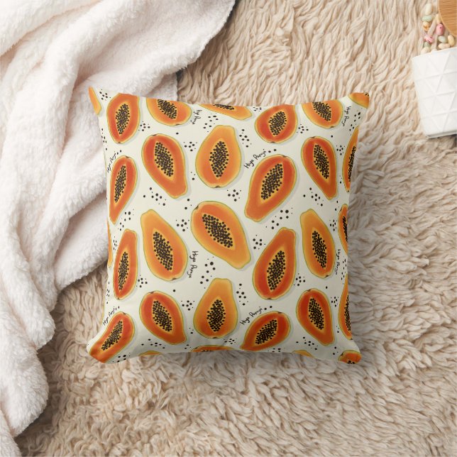 Hiya Papaya Pattern  Cushion (Blanket)