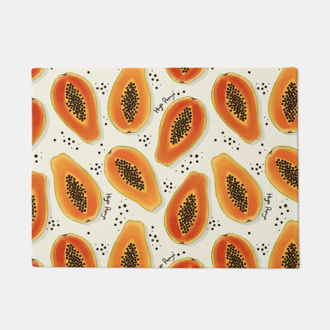 Hiya Papaya Pattern  Doormat (Front)