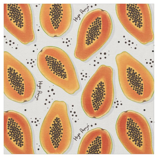 Hiya Papaya Pattern  Fabric (Close Up)