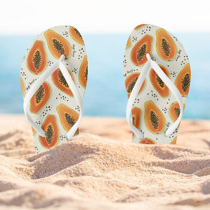 Hiya Papaya Pattern  Flip Flops