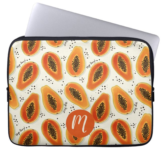 Hiya Papaya Pattern  Laptop Sleeve (Front)