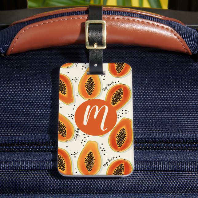 Hiya Papaya Pattern  Luggage Tag (Front Insitu 2)