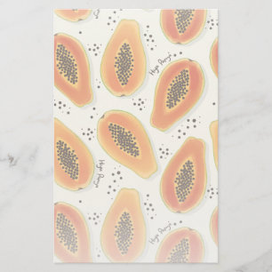 Hiya Papaya Pattern  Stationery