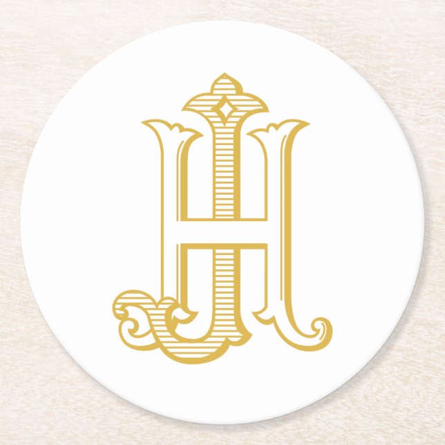 HJ Monogram or JH Monogram Coasters (Front)