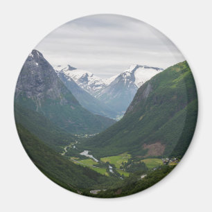 Hjelle valley in Norway round magnet