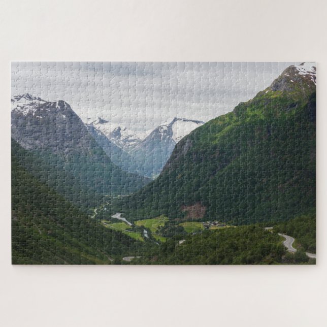 Hjelle valley, nature in Norway Jigsaw Puzzle (Horizontal)