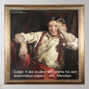HL Mencken Graphic & Quote On Judges Poster