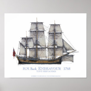 HM Bark Endeavour 1768, tony fernandes Poster