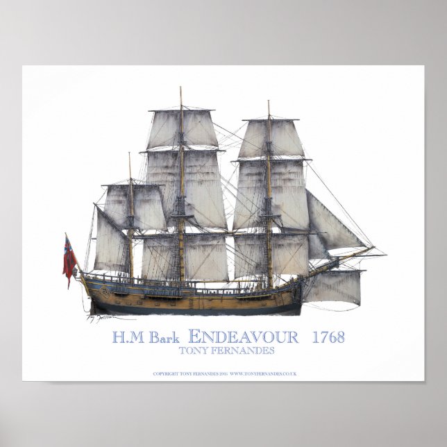 HM Bark Endeavour 1768, tony fernandes Poster (Front)