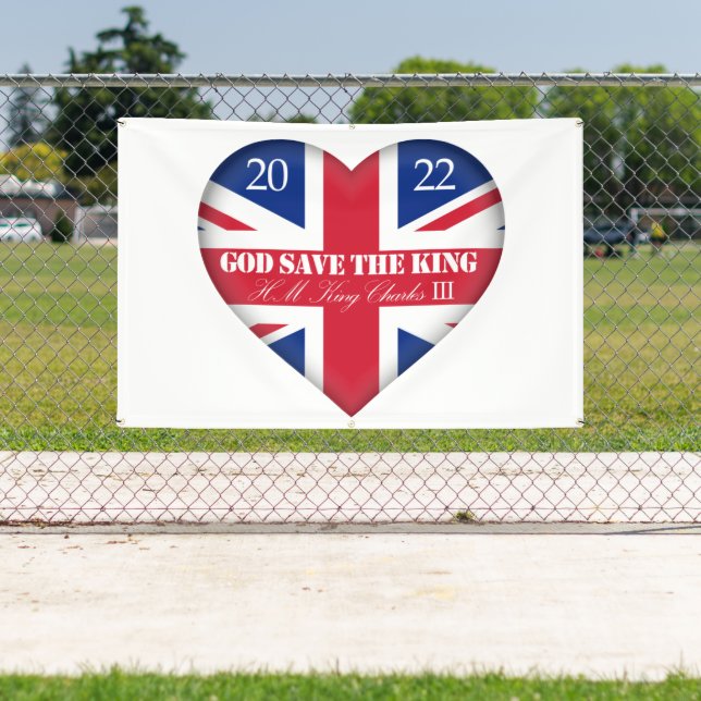 HM King Charles III 2022 God Save The King Banner (Insitu)