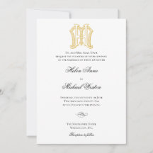 HM Monogram or MH Monogram Wedding Invitations