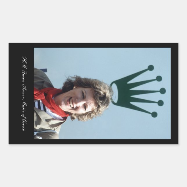 HM Queen Anne-Marie of Greece Rectangular Sticker (Front)