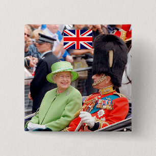 HM Queen Elizabeth-Duke of Edinburgh 15 Cm Square Badge