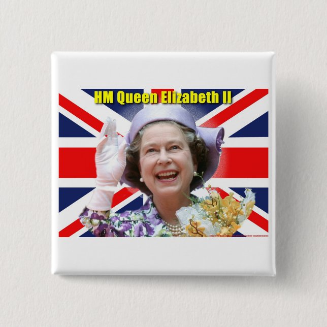 HM Queen Elizabeth II 15 Cm Square Badge (Front)