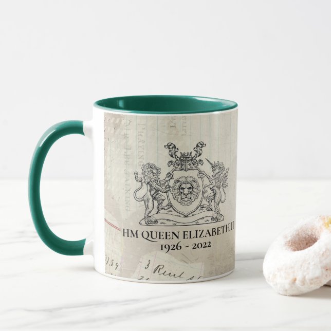 HM Queen Elizabeth II 1926-2022 Dual Sided Mug (With Donut)